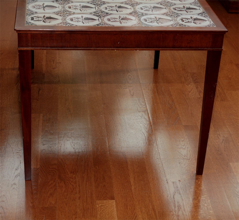 Decorative Tile Cocktail Table by Frits Henningsen For Sale 1