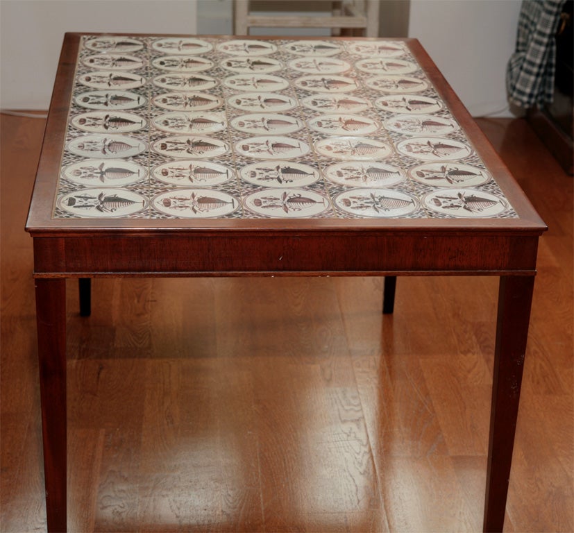 Decorative Tile Cocktail Table by Frits Henningsen For Sale 2