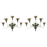 Pair of painted iron sconces