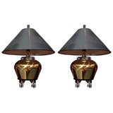 Brass and Lucite Lamps