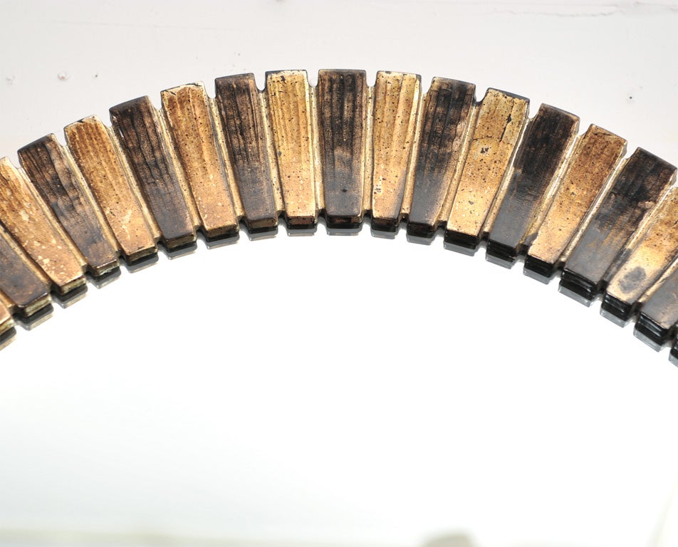 Decorative Modern Silver Leaf Oval Mirror at 1stdibs