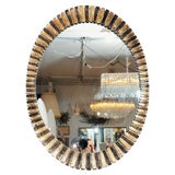 Decorative Modern Silver Leaf Oval Mirror