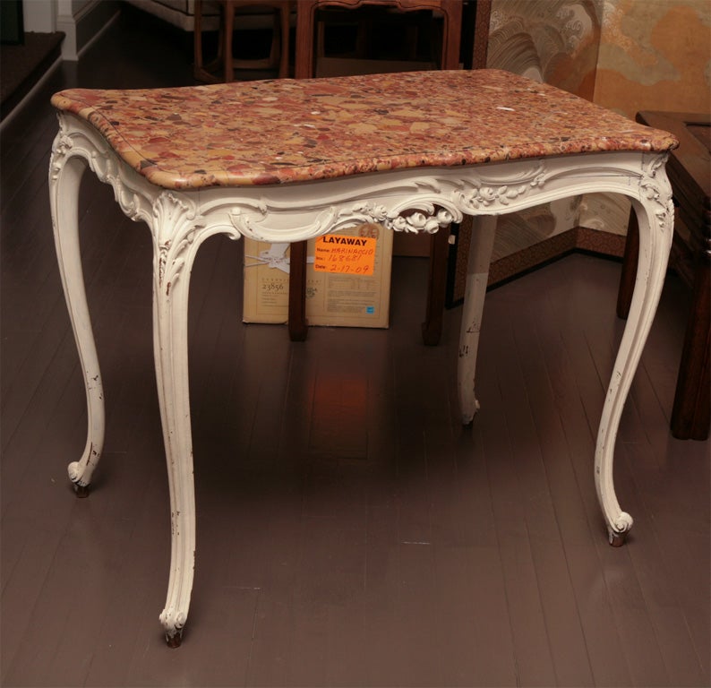 French marble top table, c 1800.