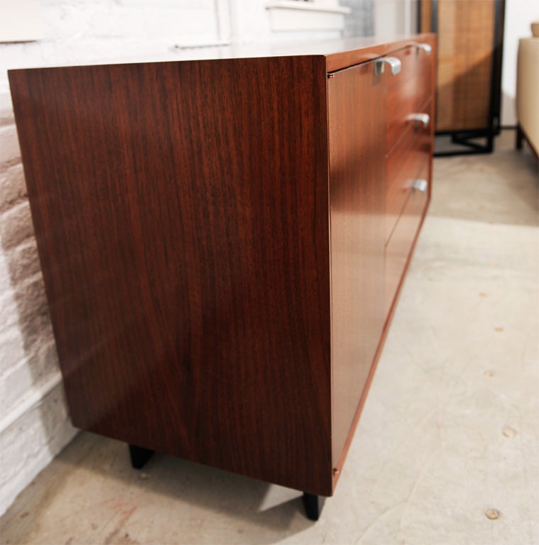20th Century George Nelson walnut dresser with J pulls