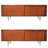 Florence Knoll walnut credenza with rosewood handles