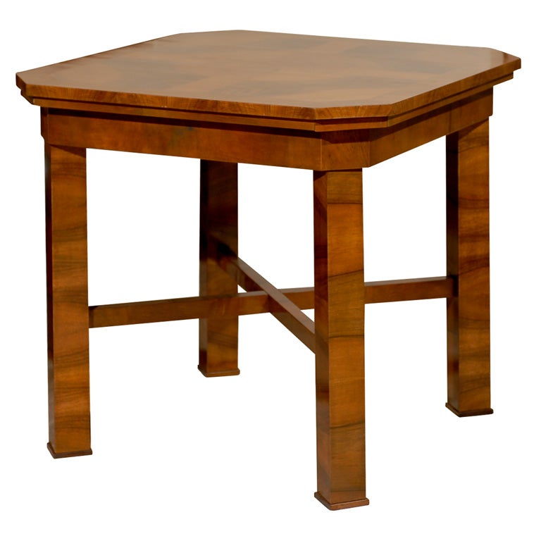 Hungarian Walnut Art Deco Card Table For Sale