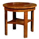 Round Art Deco Side Table w. Diamond Shape Lower Shelf