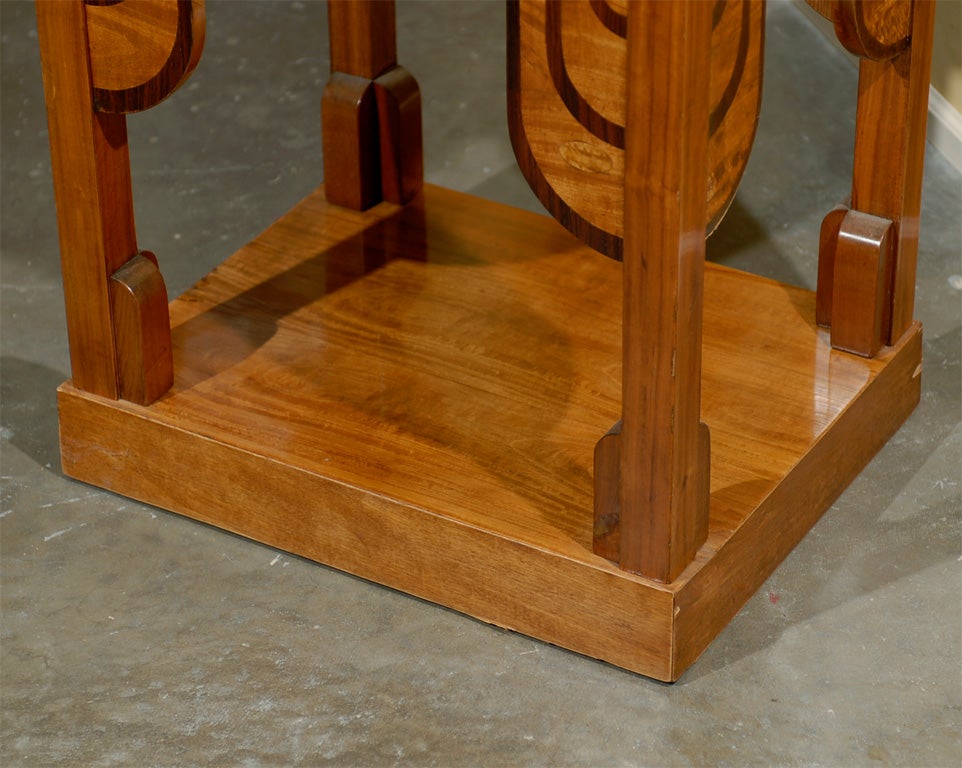 Lemonwood & Palisander Secessionist Side Table with Mirrored Top 1