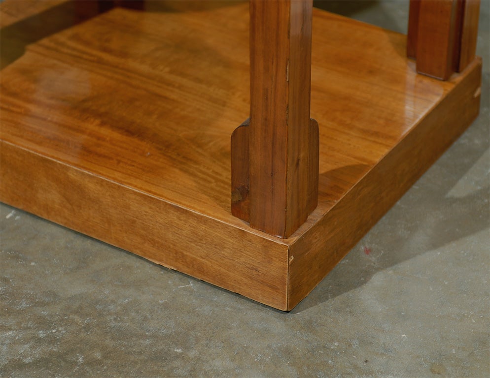 Lemonwood & Palisander Secessionist Side Table with Mirrored Top 2