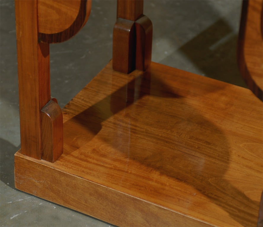 Lemonwood & Palisander Secessionist Side Table with Mirrored Top 3