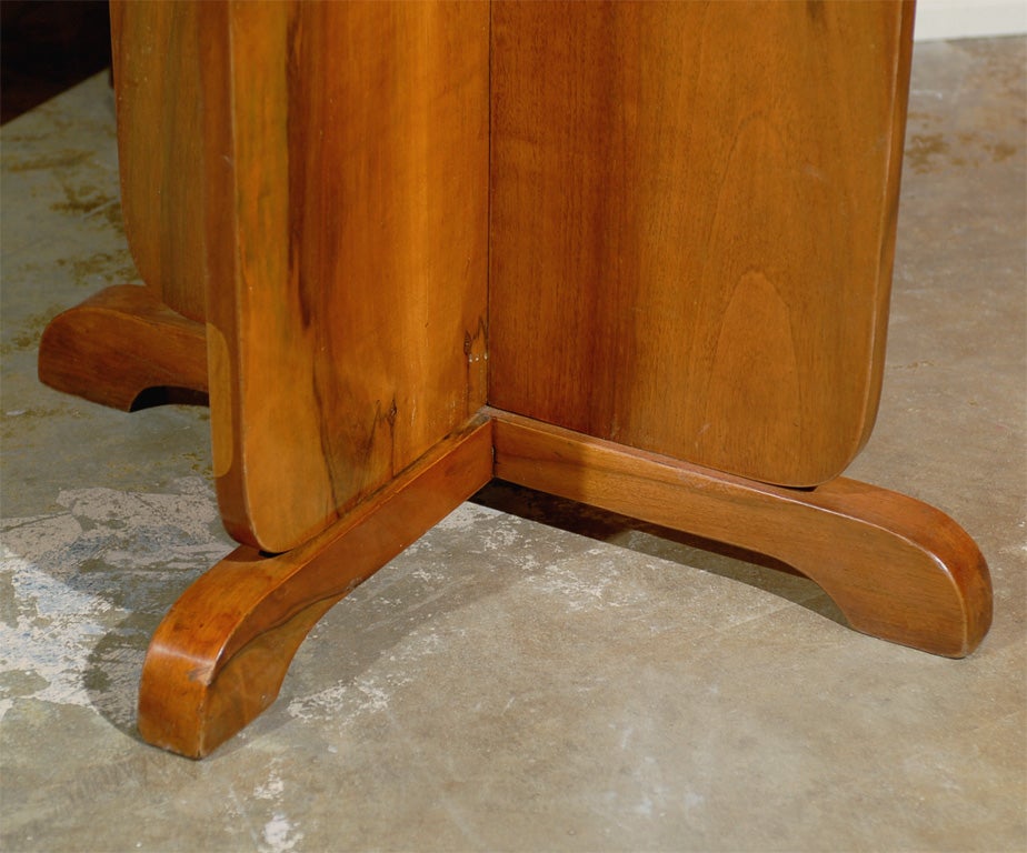 Hungarian Art Deco Period Walnut Circular Side Table with Partitioned Base from the 1920s For Sale