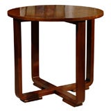Round Art Deco Side Table with X Bottom