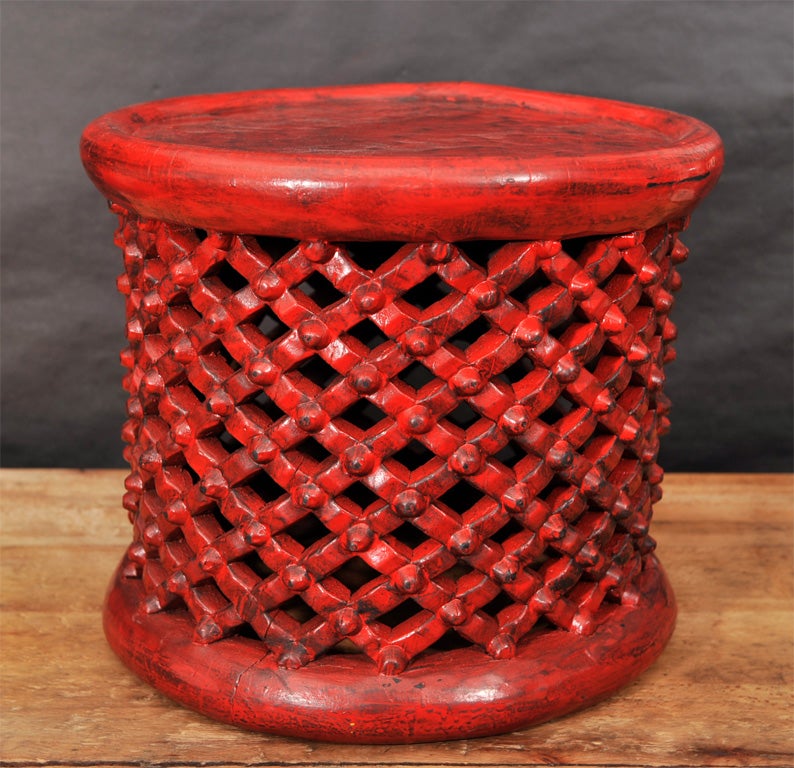 Cameroonian Red Cameroon Side Table For Sale