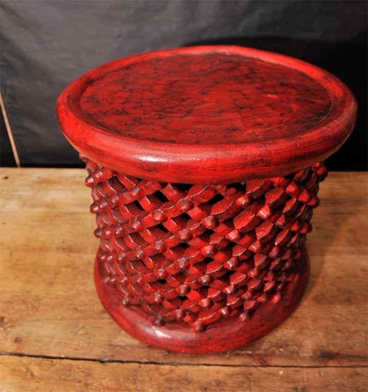 20th Century Red Cameroon Side Table For Sale