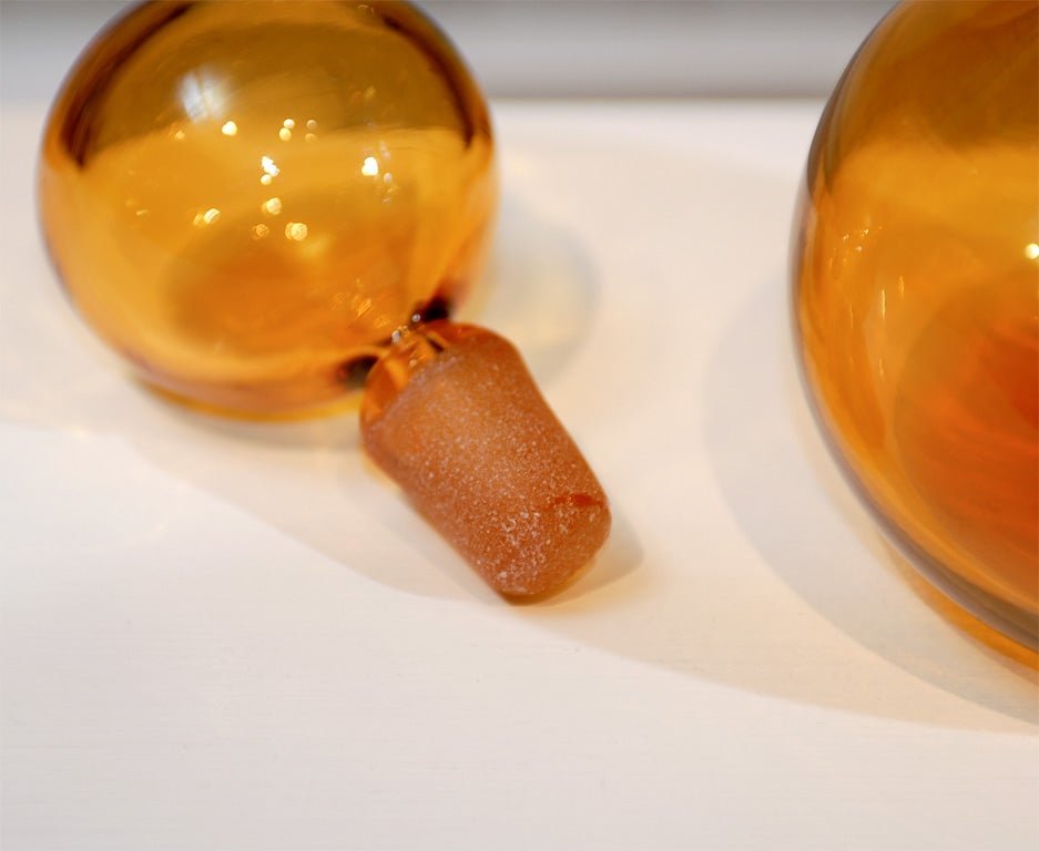 20th Century Amber Glass Jar