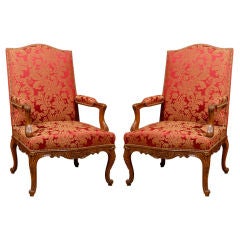 Pair of French Regence style Arm Chairs