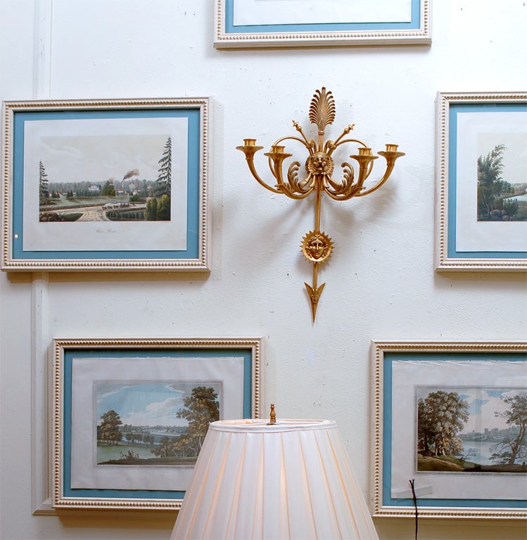Pair of French Bronze Wall Sconce