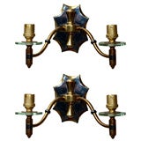 Vintage Pair French Gunmetal Sconces