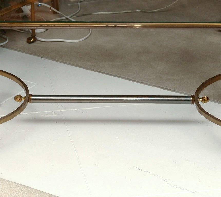 Directoire-style Table in Steel and Brass For Sale 1