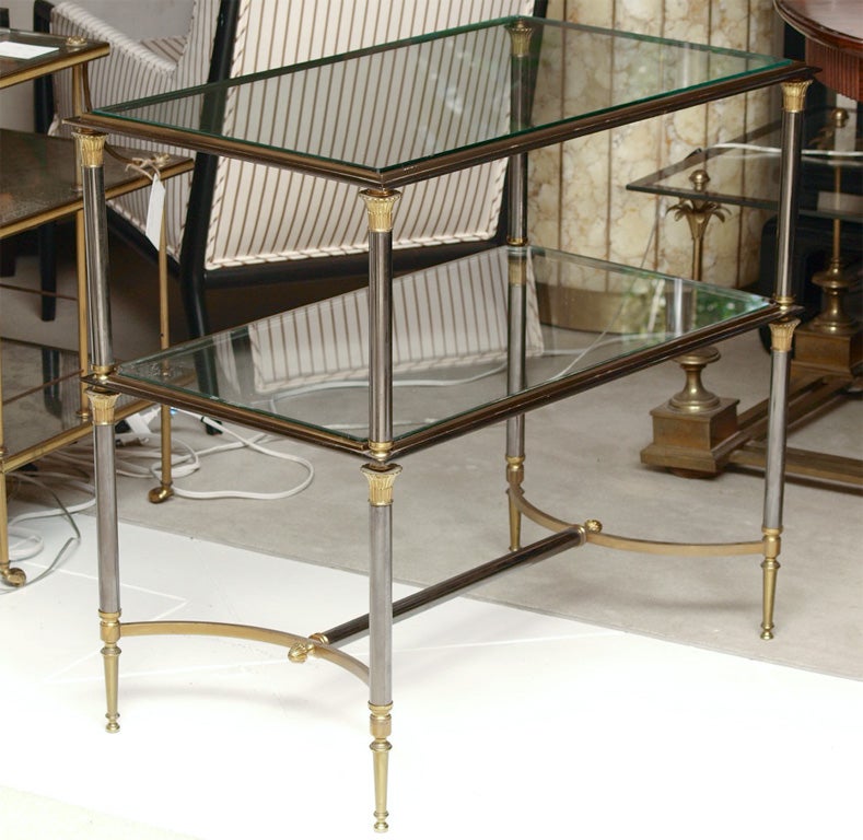 Directoire-style Table in Steel and Brass For Sale 3