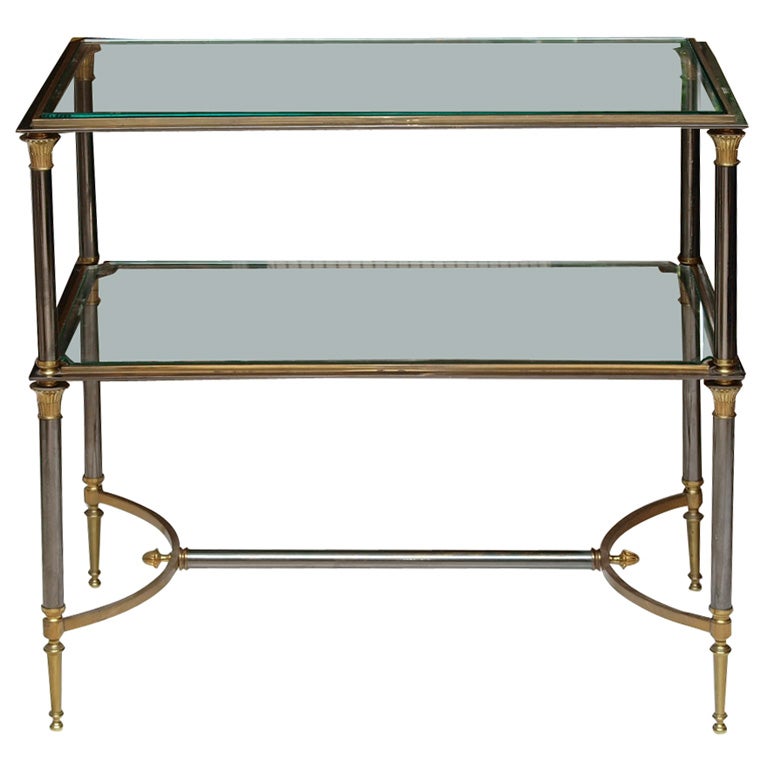 Directoire-style Table in Steel and Brass For Sale