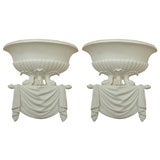 Plaster Wall Sconces in the Manner of Dorothy Draper