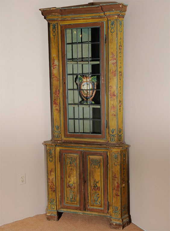 Painted Venetian corner cabinets/cupboard