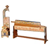 Antique Alsacian folk art wool smoother and bobbin winder