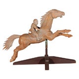 Vintage Hand Carved Horse and Jockey Weathervane