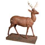 Life Size Cast Iron 10 Point Buck Attributed to Fiske