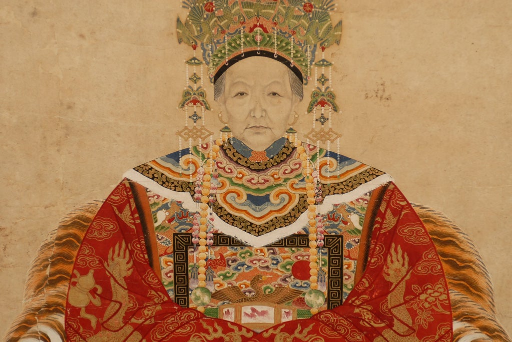 Pair of Qing Dynasty Chinese Ancestor Portraits 2