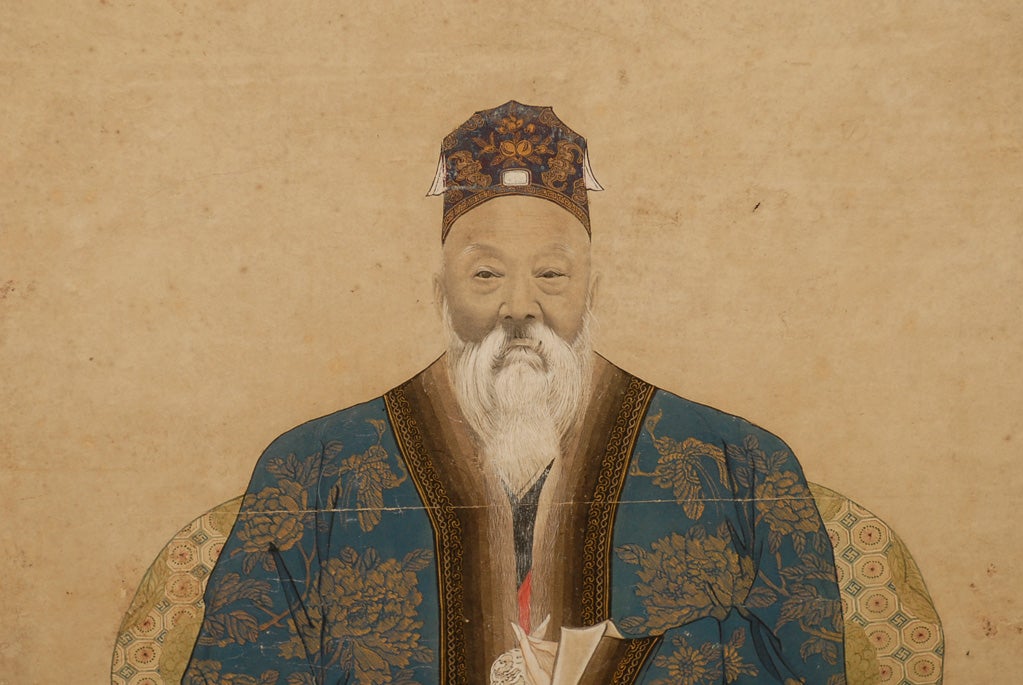 Pair of Qing Dynasty Chinese Ancestor Portraits 4