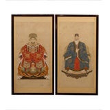 Pair of Qing Dynasty Chinese Ancestor Portraits