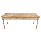Antique A Late 19th Century Painted Pine Plank Top Dining Table