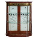 Antique Civic Pipe Display Cabinet