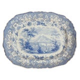 19th Century Blue & White Ironstone Platter, "Brithsh Lakes, R.S