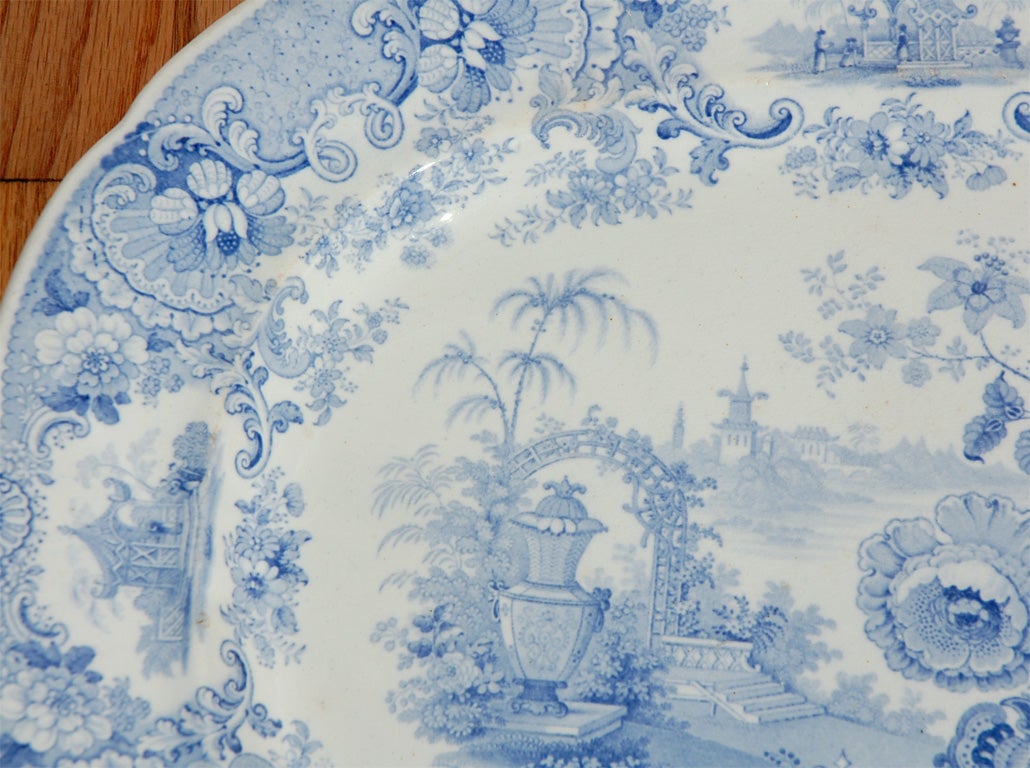 19th Century Blue & White Ironstone Platter, RMW & Sons, 