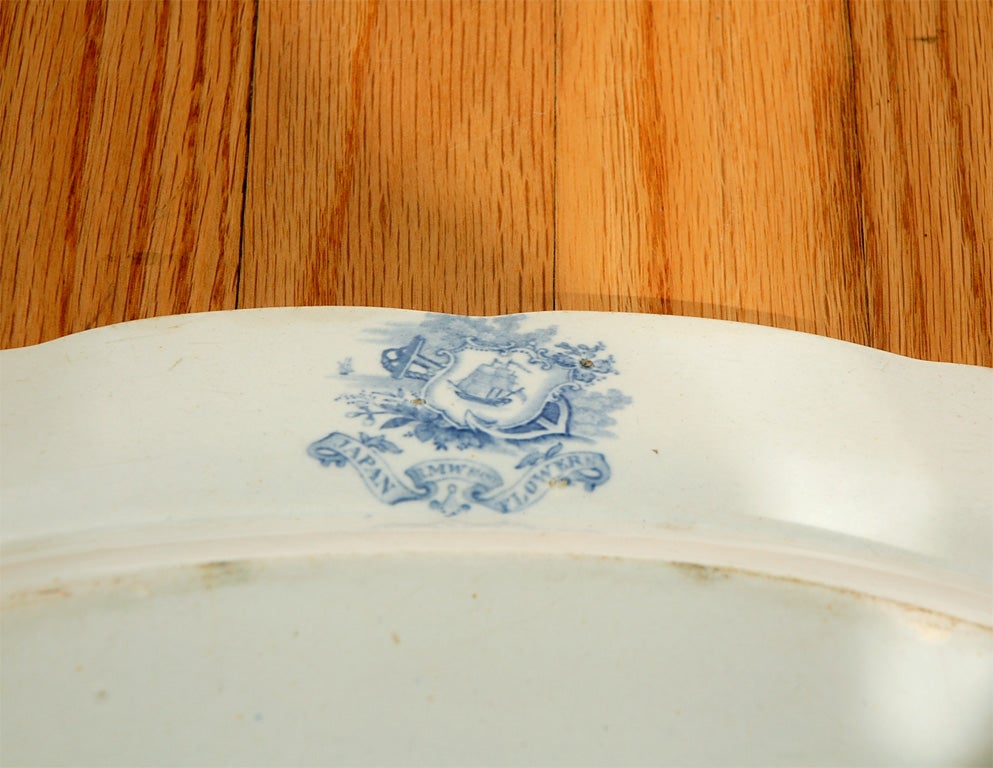 19th Century Blue & White Ironstone Platter, RMW & Sons, 