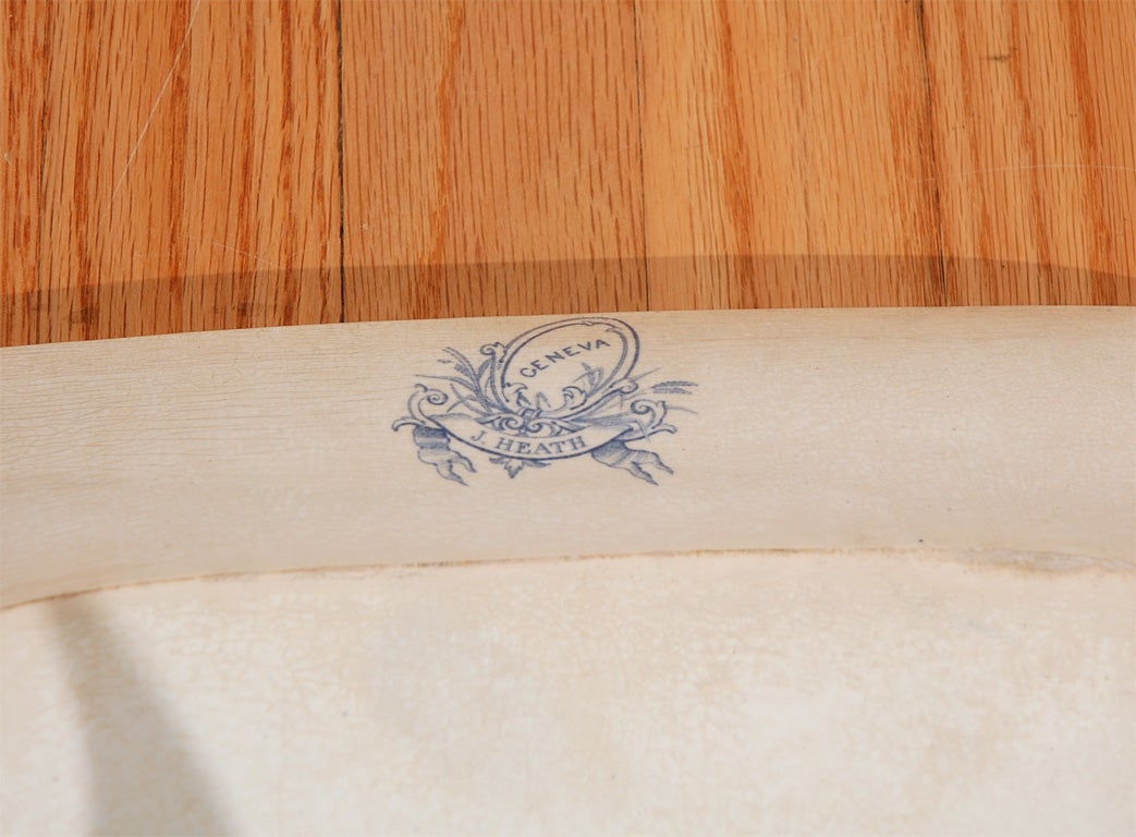 19th Century Blue & White Stoneware Platter, J. Heath, 