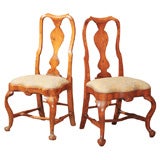 Pair of 18th Century Hand Carved Beechwood Side Chairs