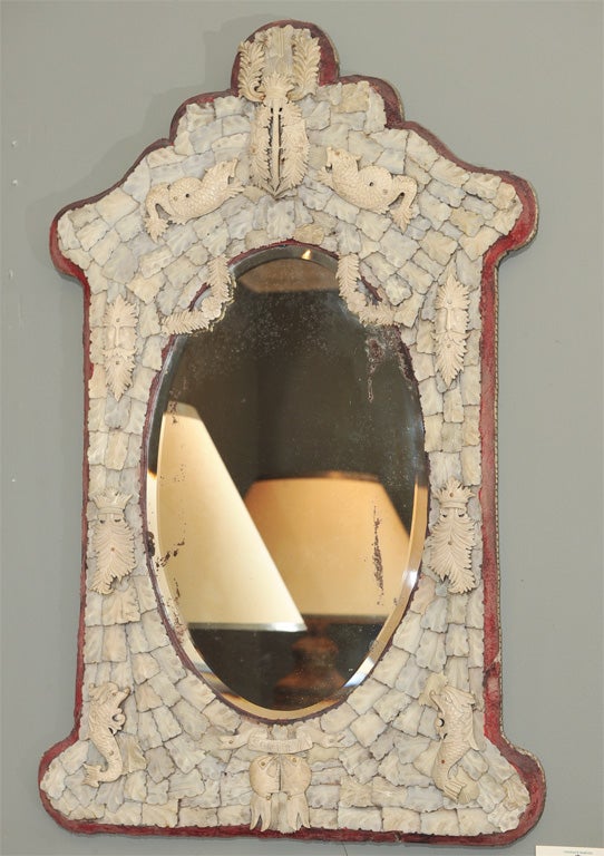 English Mid 19th Century British Dieppe Mirror