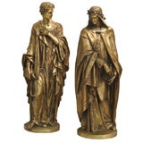 A Pair Of 19th Century Gilt Bronze Figures Of Virgil & Dante