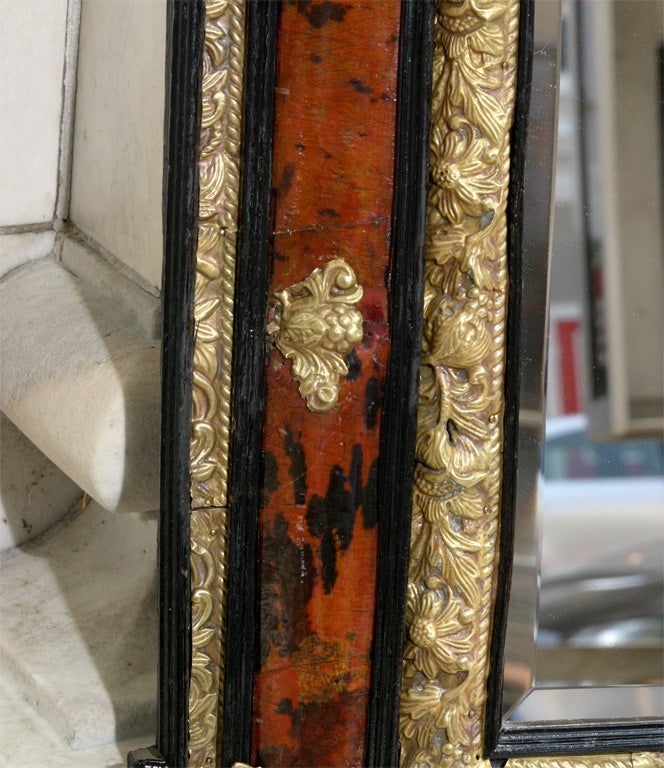 Tortoise-shell Mirror With Brass Repoussé Decoration