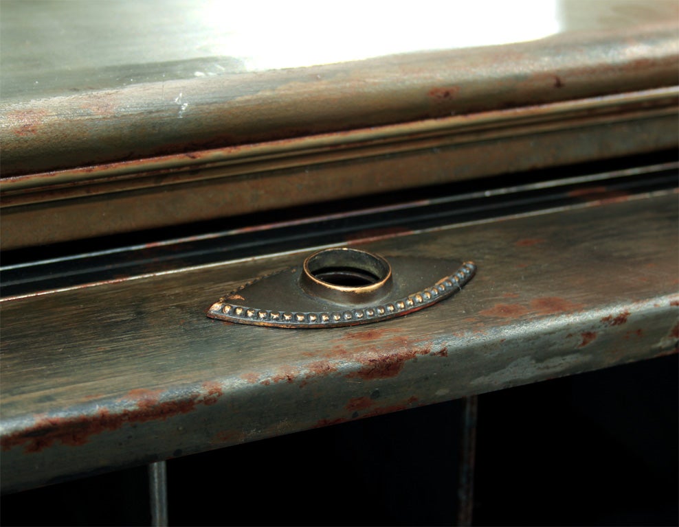 Industrial metal rolltop desk 3