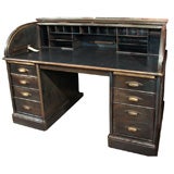 Industrial metal rolltop desk