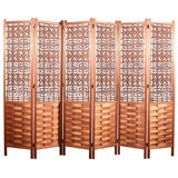 Vintage Fretwork Folding Screen