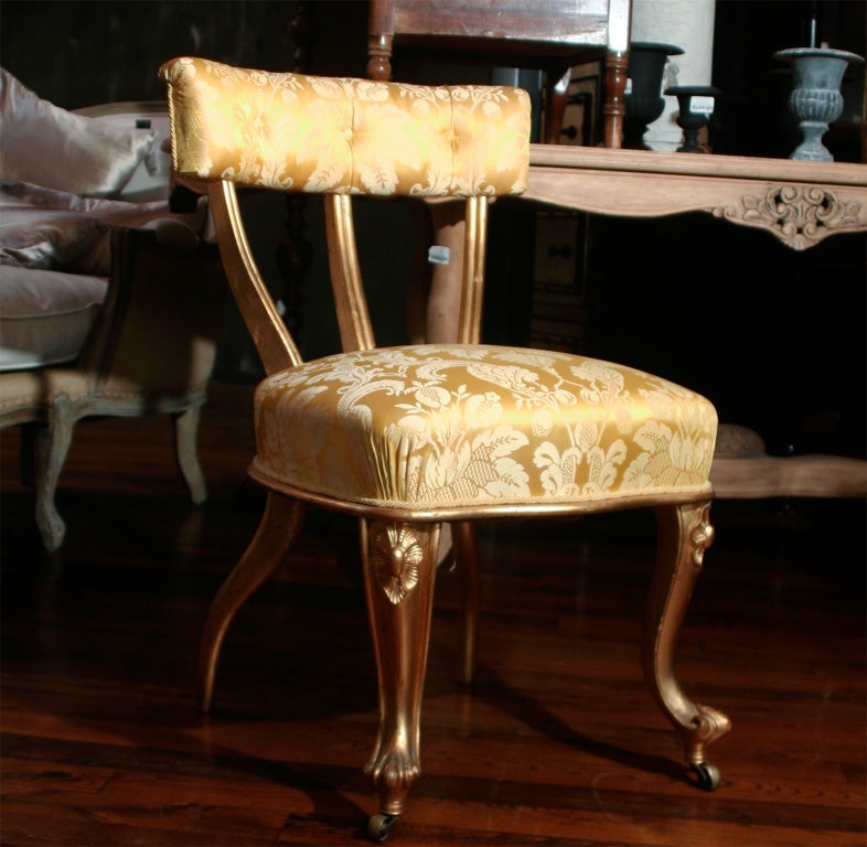Vintage Italian gilt chair. Set of five available (priced individually).