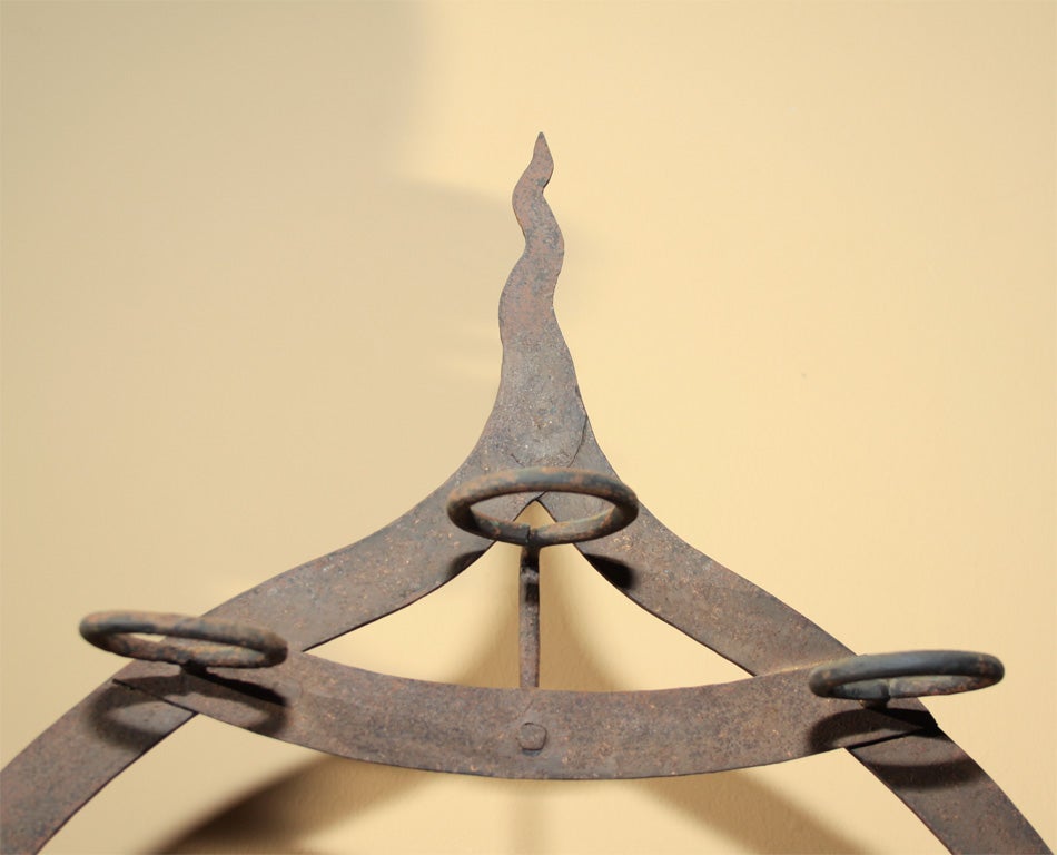 Japanese Forged Iron Votive Candle Stand For Sale 2