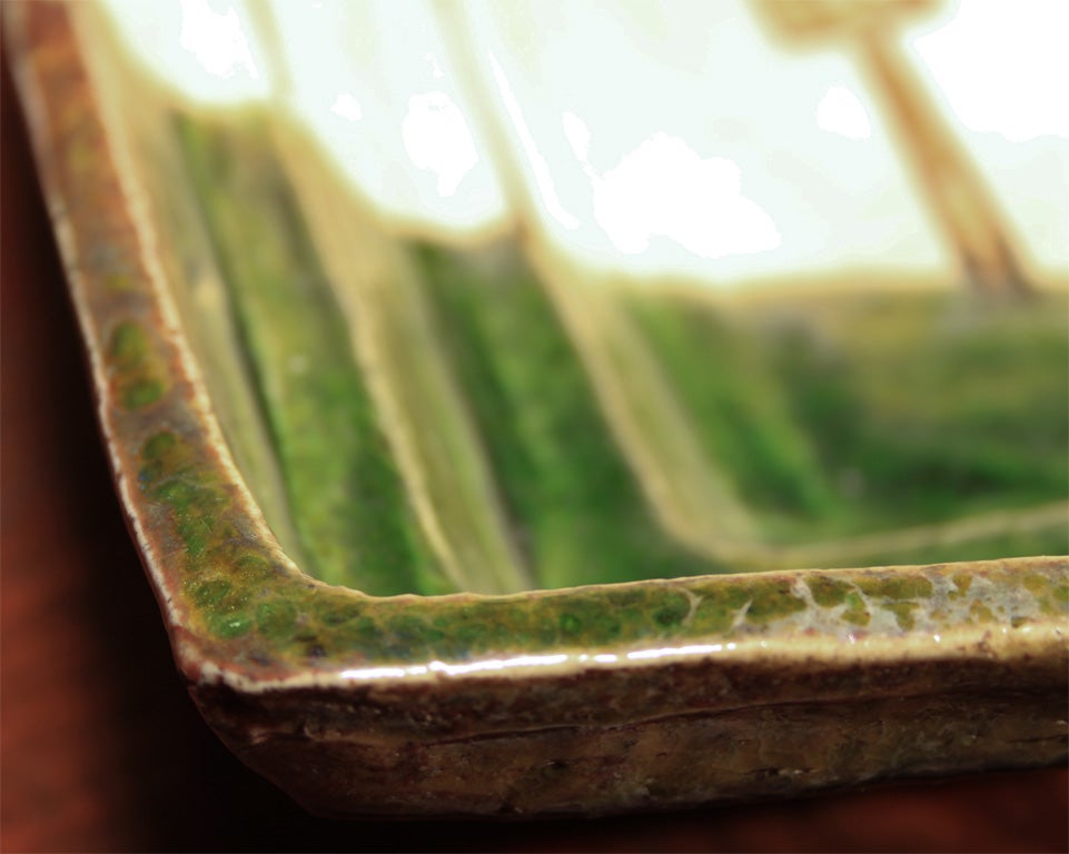 Japanese Square Oribe Ware Bowl 2