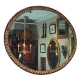 Very large scale carved giltwood oval mirror; Italian circa 1870